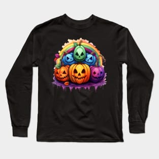 Chasing Rainbows of Fall Pumpkin Rainbow Long Sleeve T-Shirt